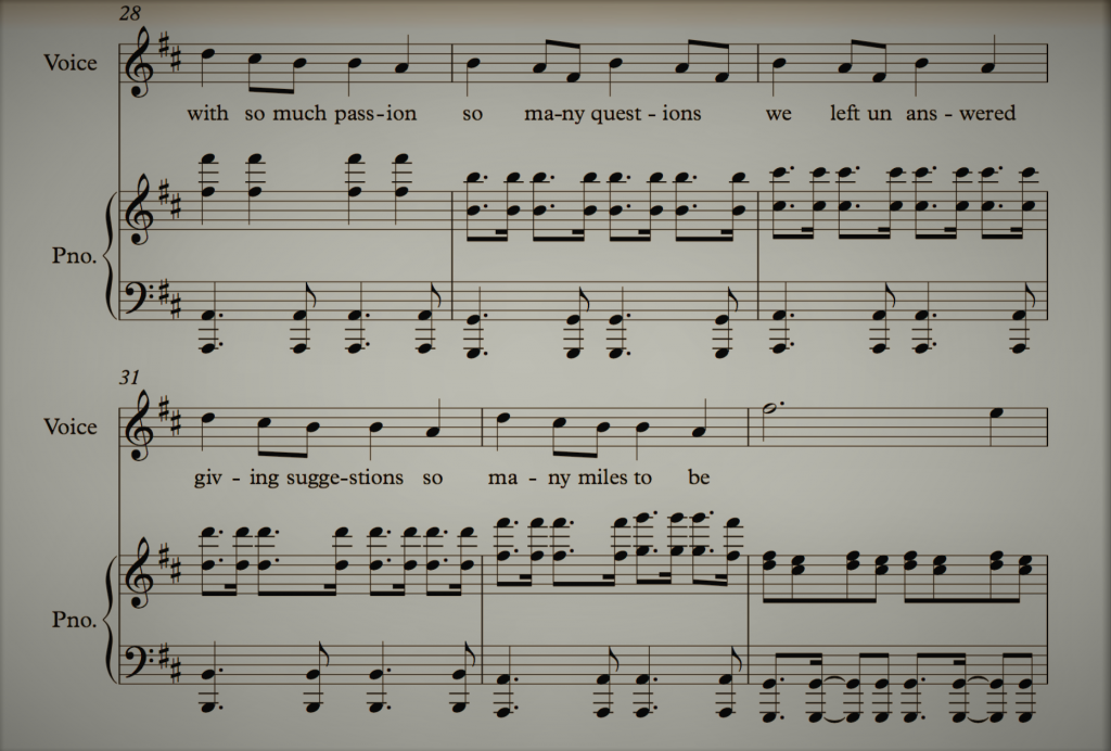 Piano Composition for a Pop song